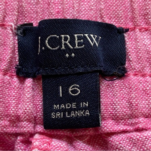 J. Crew Linen+Cotton Pink Straight Leg Cuffed Pants with Drawstring Waist - Picture 3 of 10
